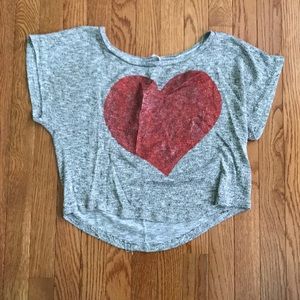 Crop top with a heart on the front